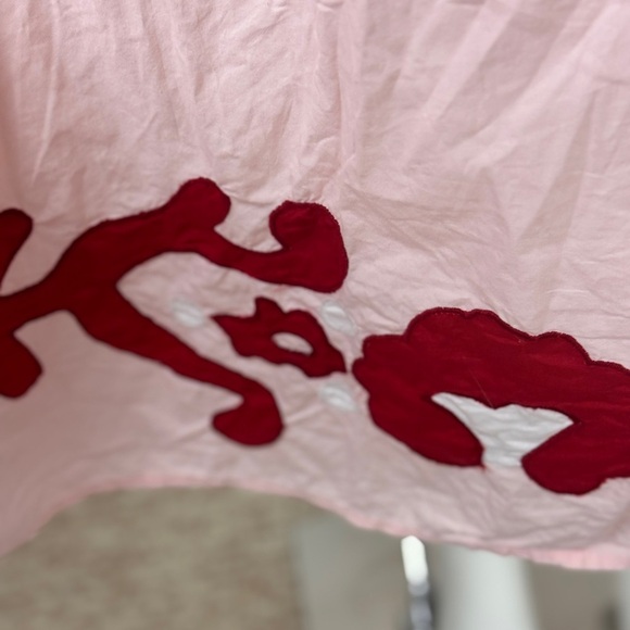 Zara Bohemian Pink Maxi Dress with Red Embroidery Size Small. D25 - Picture 4 of 14